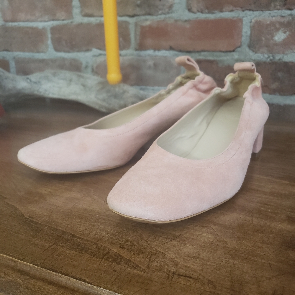 Everlane day heel pink suede 7.5
